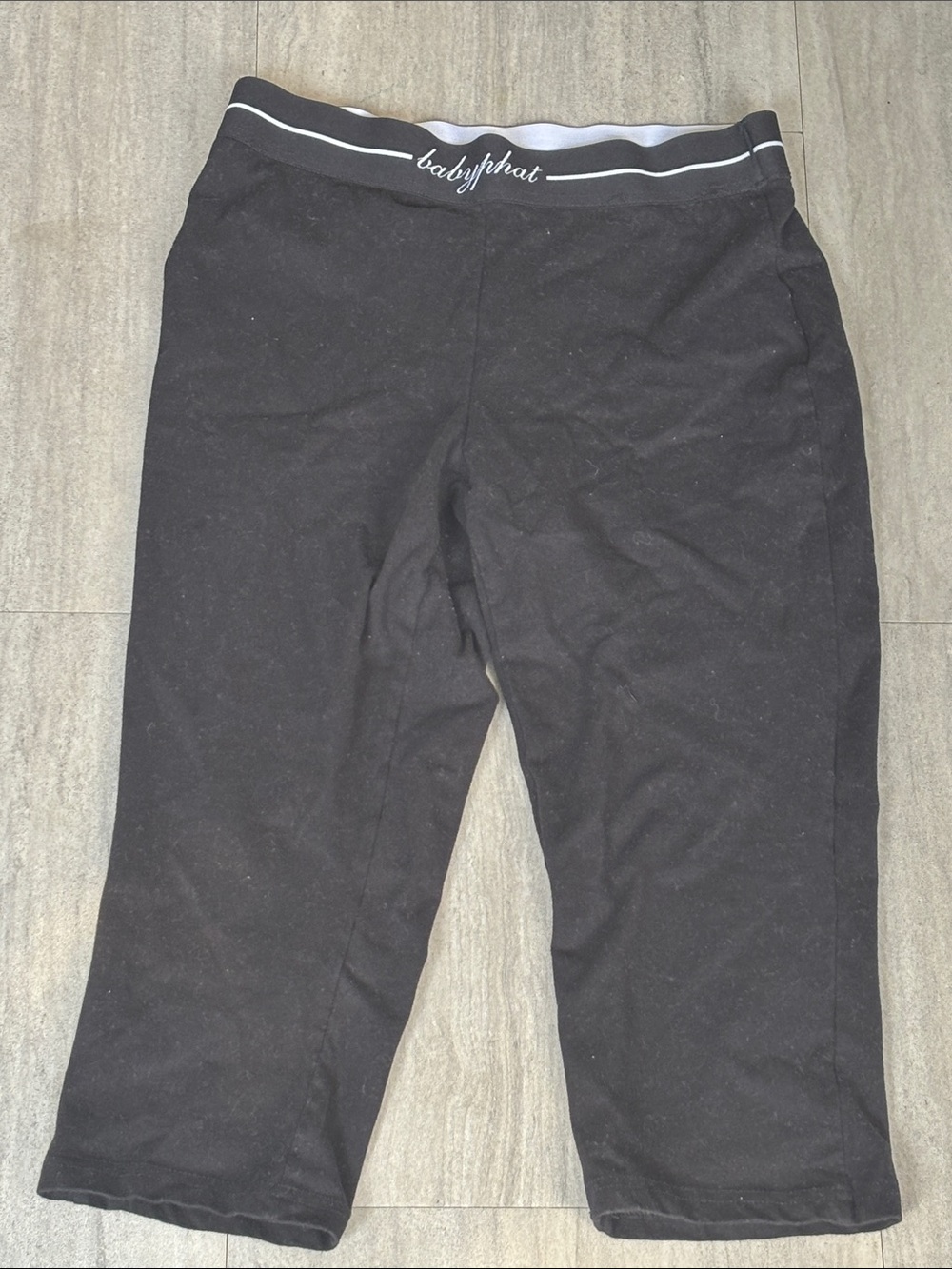 Baby Phat Black Logo Waistband Crop Pants